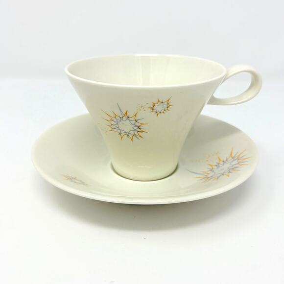 Vintage Iroquois Impromptu "Stellar" Flat Cup and Saucer MCM - Ben Seibel - Picture 1 of 8
